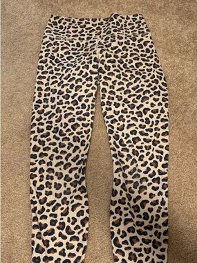 Fabletics Leopard Print Leggings - Tan and Black